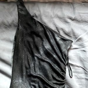 Funky one shoulder black dress sz s